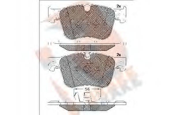 R BRAKE RB2166 Комплект гальмівних колодок, дискове гальмо