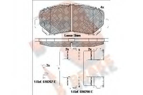 R BRAKE RB2196200 Комплект гальмівних колодок, дискове гальмо