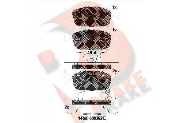 R BRAKE RB2221 Комплект гальмівних колодок, дискове гальмо