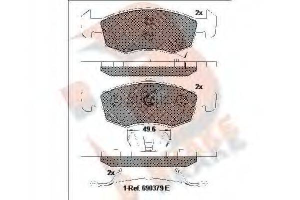 R BRAKE RB2223 Комплект гальмівних колодок, дискове гальмо