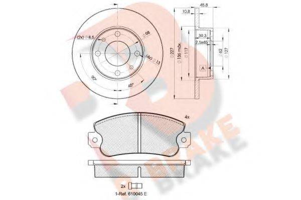 R BRAKE 3R04185812 Комплект гальм, дисковий гальмівний механізм