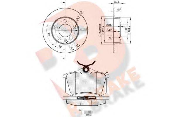 R BRAKE 3R06975601 Комплект гальм, дисковий гальмівний механізм