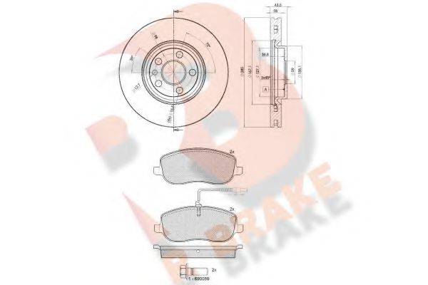 R BRAKE 3R15534678 Комплект гальм, дисковий гальмівний механізм