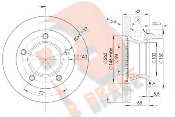 R BRAKE 78RBD10180 гальмівний диск