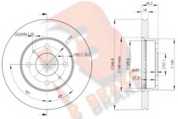 R BRAKE 78RBD20602 гальмівний диск