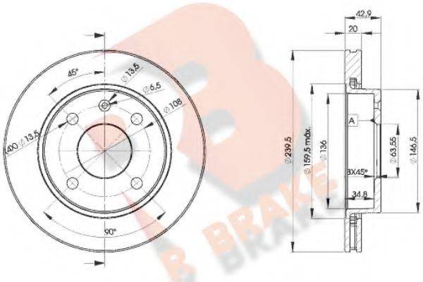 R BRAKE 78RBD21064 гальмівний диск