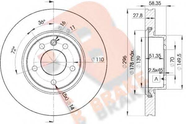 R BRAKE 78RBD21134 гальмівний диск