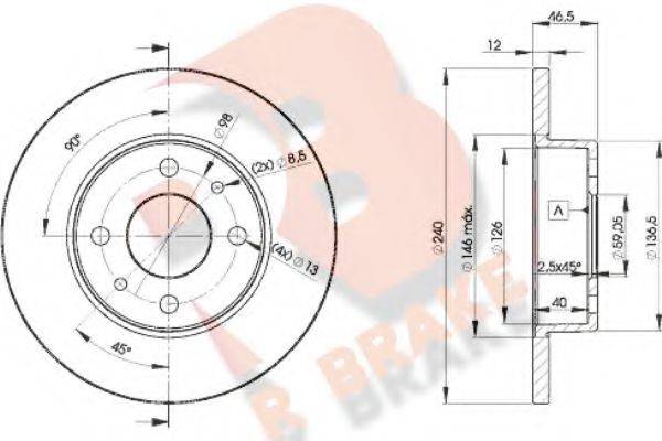 R BRAKE 78RBD21815 гальмівний диск