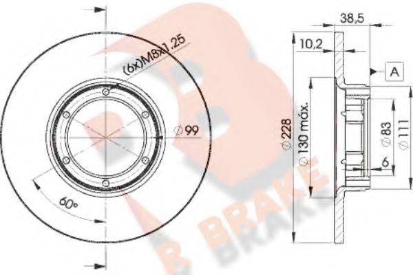 R BRAKE 78RBD22500 гальмівний диск