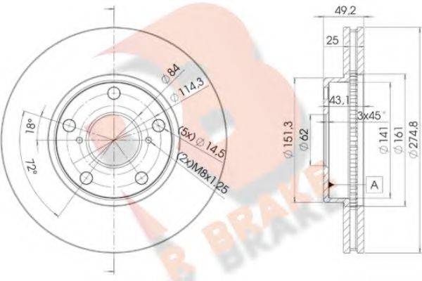 R BRAKE 78RBD22878 гальмівний диск