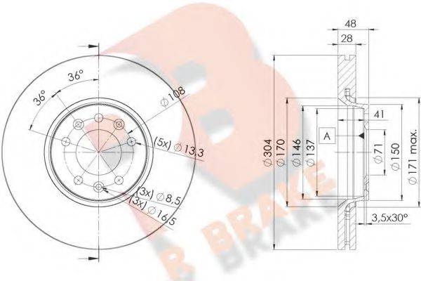 R BRAKE 78RBD24755 гальмівний диск