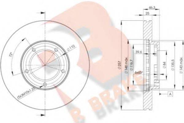 R BRAKE 78RBD25180 гальмівний диск