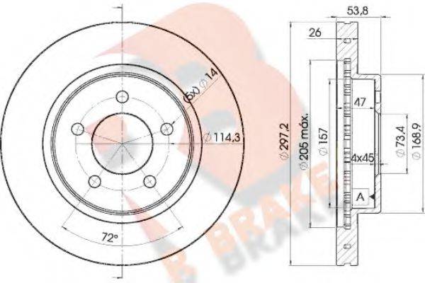 R BRAKE 78RBD25386 гальмівний диск