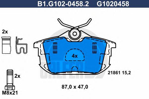 GALFER B1G10204582 Комплект гальмівних колодок, дискове гальмо