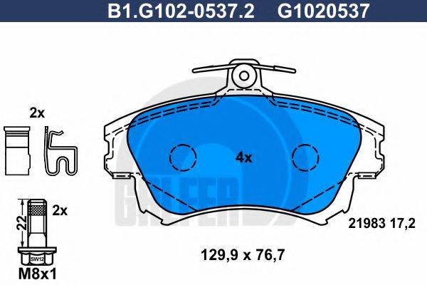 GALFER B1G10205372 Комплект гальмівних колодок, дискове гальмо