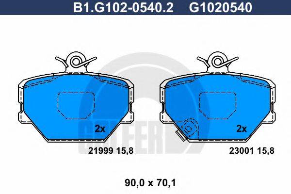 GALFER B1G10205402 Комплект гальмівних колодок, дискове гальмо