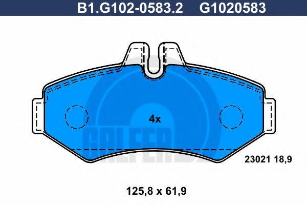 GALFER B1G10205832 Комплект гальмівних колодок, дискове гальмо