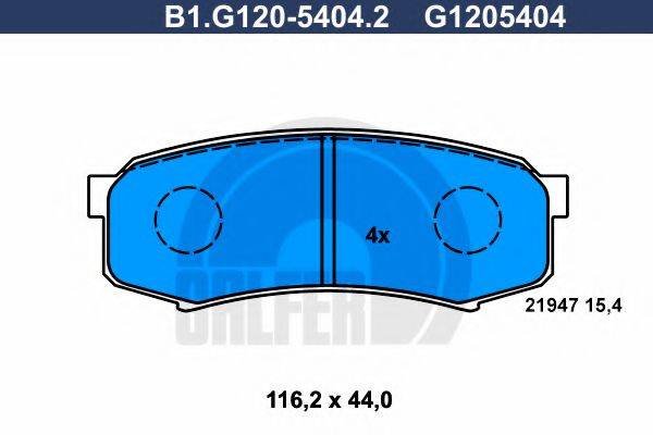 GALFER B1G12054042 Комплект гальмівних колодок, дискове гальмо