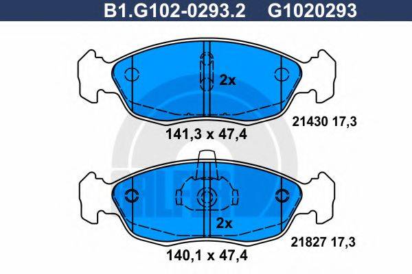 GALFER B1G10202932 Комплект гальмівних колодок, дискове гальмо