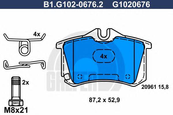 GALFER B1G10206762 Комплект гальмівних колодок, дискове гальмо