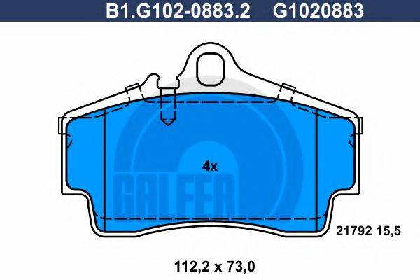 GALFER B1G10208832 Комплект гальмівних колодок, дискове гальмо