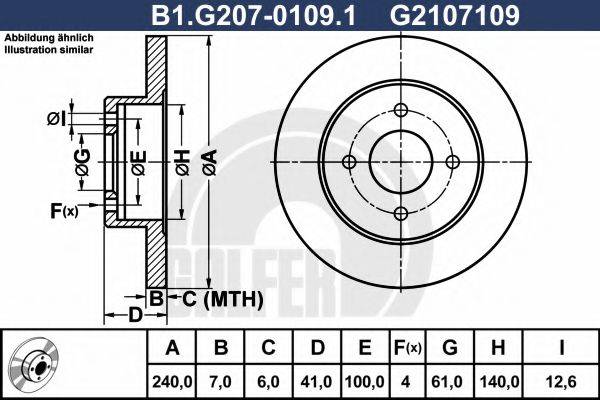 GALFER B1G20701091 гальмівний диск