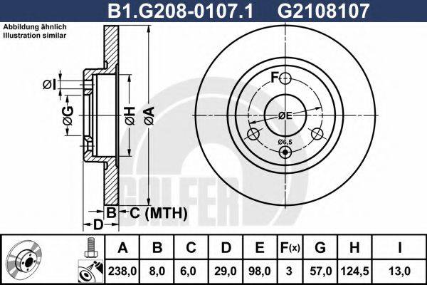 GALFER B1G20801071 гальмівний диск