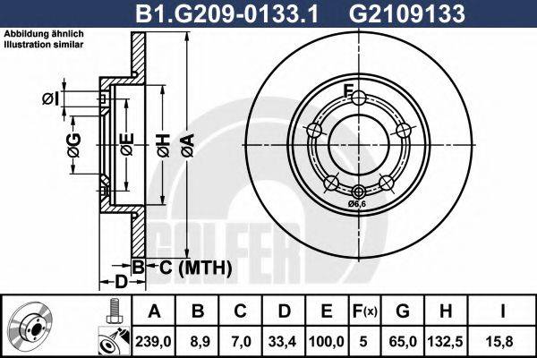 GALFER B1G20901331 гальмівний диск