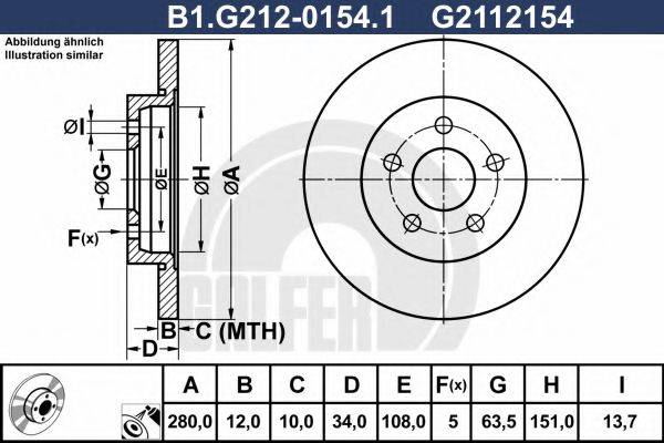 GALFER B1G21201541 гальмівний диск