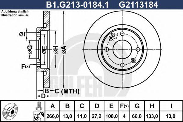 GALFER B1G21301841 гальмівний диск