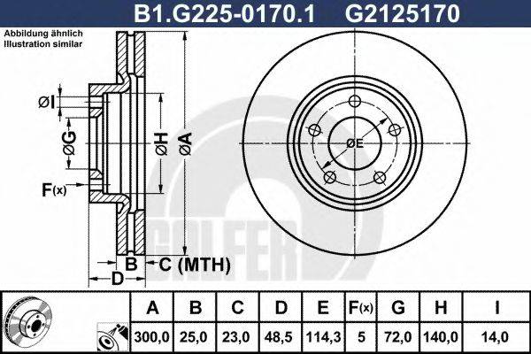 GALFER B1G22501701 гальмівний диск