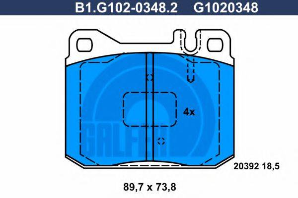 GALFER B1G10203482 Комплект гальмівних колодок, дискове гальмо