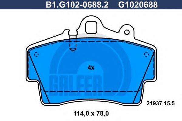 GALFER B1G10206882 Комплект гальмівних колодок, дискове гальмо