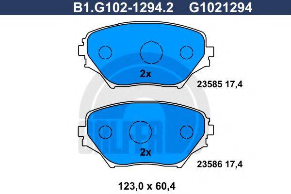 GALFER B1G10212942 Комплект гальмівних колодок, дискове гальмо