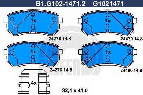 GALFER B1G10214712 Комплект гальмівних колодок, дискове гальмо