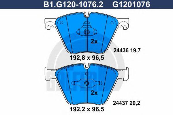 GALFER B1G12010762 Комплект гальмівних колодок, дискове гальмо