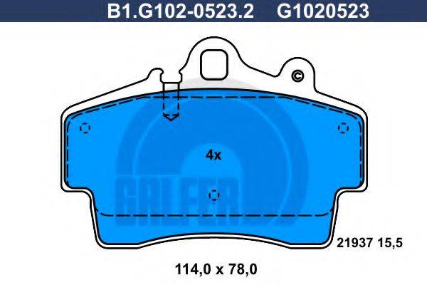 GALFER B1G10205232 Комплект гальмівних колодок, дискове гальмо