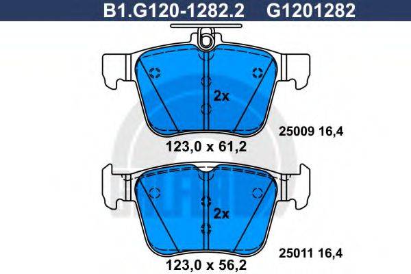 GALFER B1G12012822 Комплект гальмівних колодок, дискове гальмо