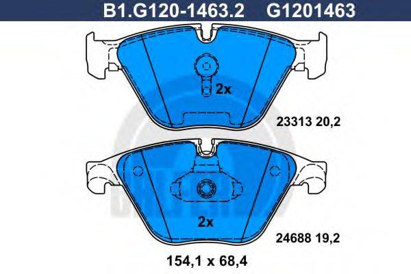 GALFER B1G12014632 Комплект гальмівних колодок, дискове гальмо