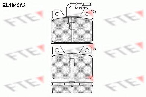 FTE BL1045A2 Комплект гальмівних колодок, дискове гальмо