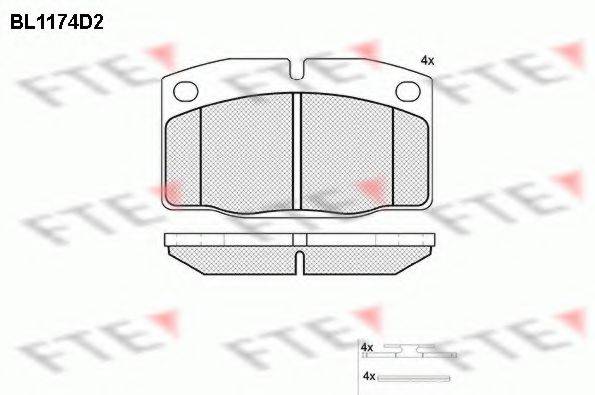 FTE BL1174D2 Комплект гальмівних колодок, дискове гальмо