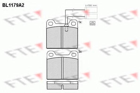 FTE BL1179A2 Комплект гальмівних колодок, дискове гальмо