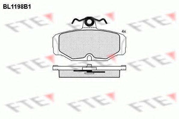 FTE BL1198B1 Комплект гальмівних колодок, дискове гальмо