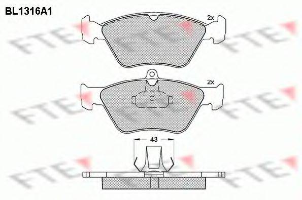FTE BL1316A1 Комплект гальмівних колодок, дискове гальмо