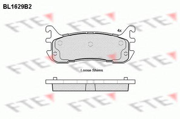 FTE BL1629B2 Комплект гальмівних колодок, дискове гальмо