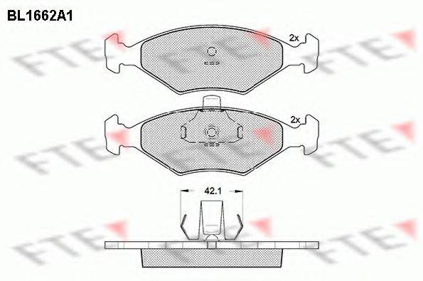 FTE BL1662A1 Комплект гальмівних колодок, дискове гальмо