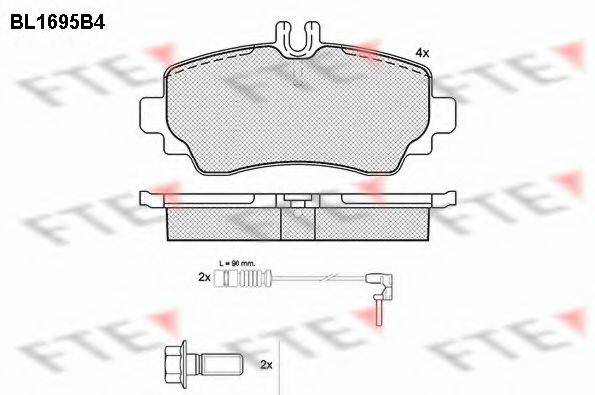 FTE BL1695B4 Комплект гальмівних колодок, дискове гальмо