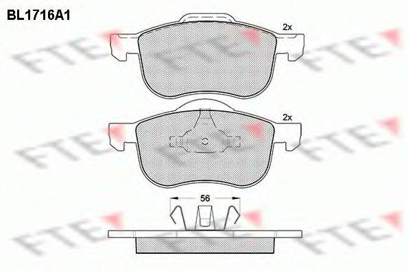FTE BL1716A1 Комплект гальмівних колодок, дискове гальмо