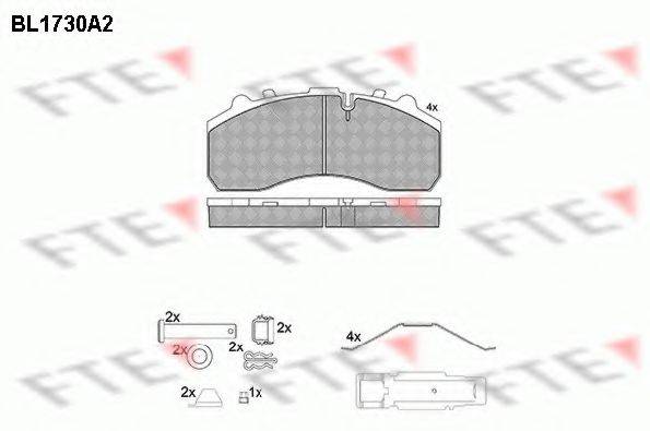 FTE BL1730A2 Комплект гальмівних колодок, дискове гальмо