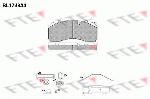 FTE BL1749A4 Комплект гальмівних колодок, дискове гальмо